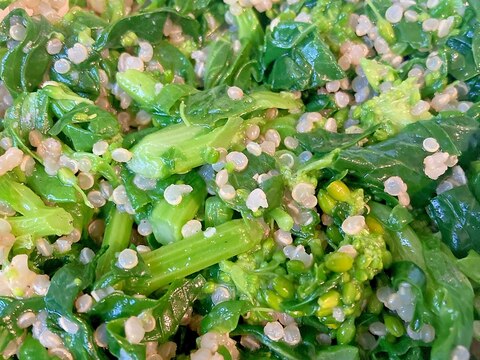 菜の花とキヌアの塩麹ナムル風